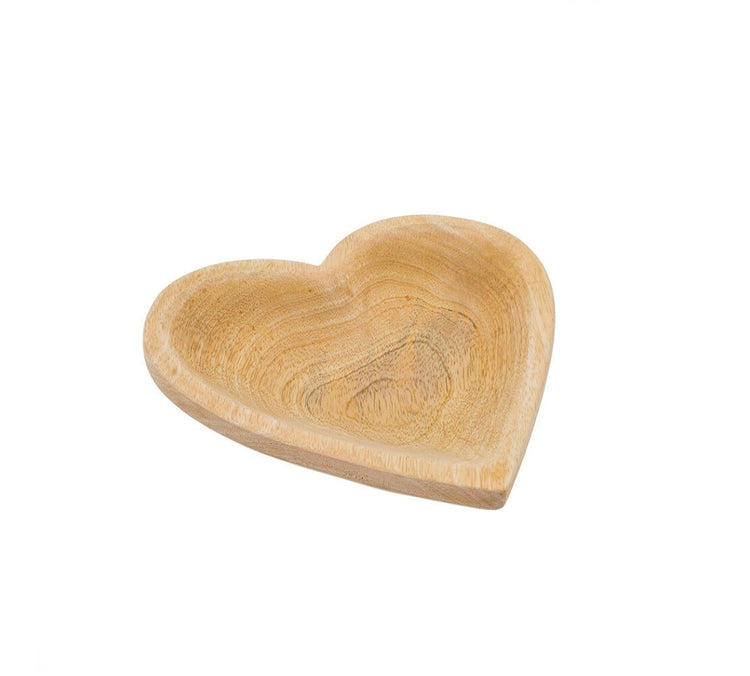 Wood Heart Plate - large