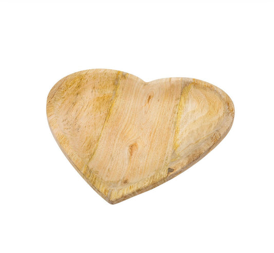 Wood Heart Plate - small