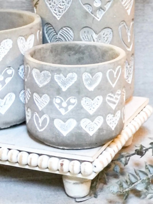 Grey Heart Planter - small