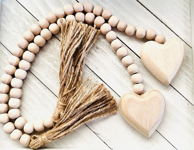 Mini Wood Heart Prayer Beads