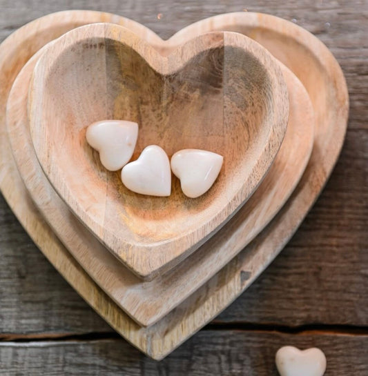 Wood Heart Plate - large